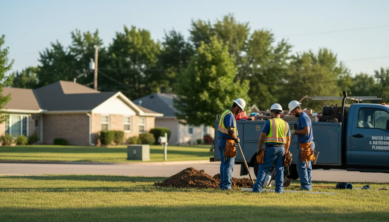 Residential water line and bathroom plumbing service in Rock Springs, WI